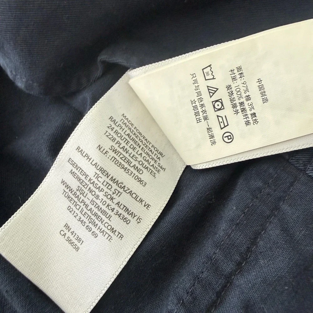 Vintage Polo Ralph Lauren Cotton Twill Blazer Jacket Preppy Navy Blue Mens M
